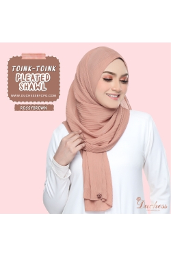 Pleated shawl - rossy brown